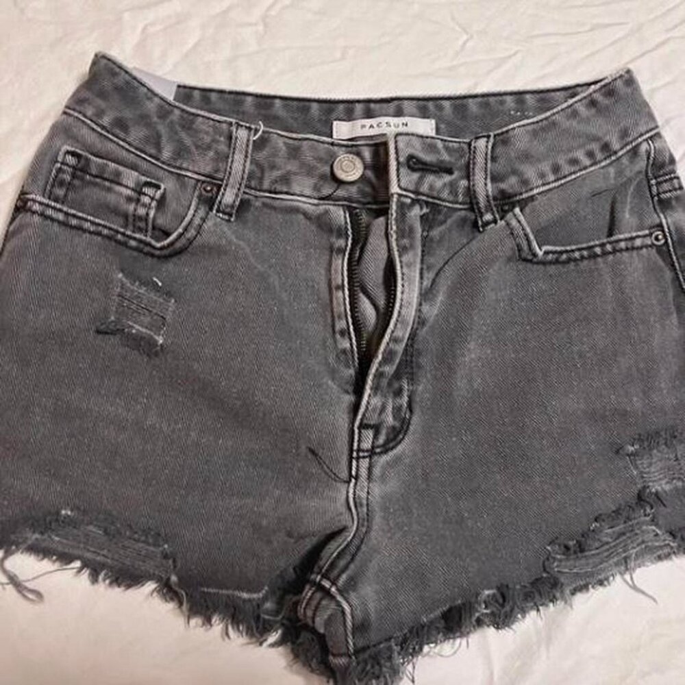 PacSun Women’s Size 24 black denim high rise festival shorts